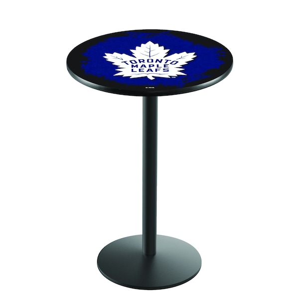 42" Blk Wrinkle Toronto Maple Leafs Pub Table